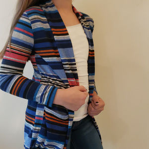 Multi-Stripe Cardigan with Pockets